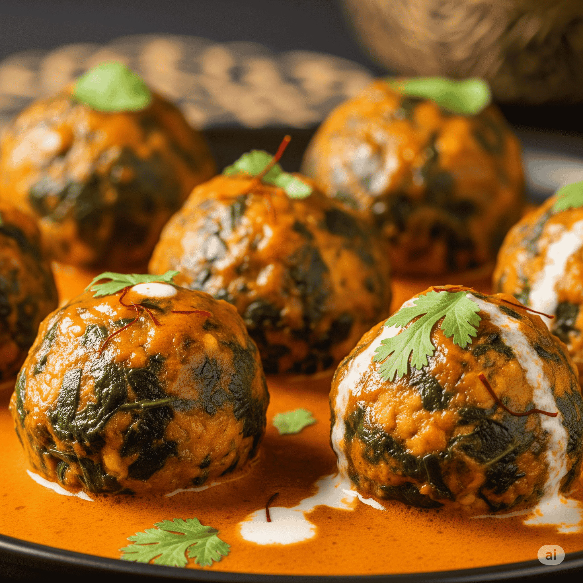 Saffron-Infused Paneer and Spinach Kofta
